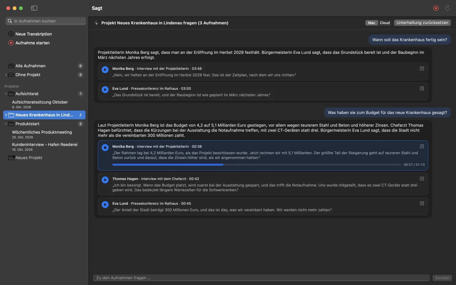 Fragen an alle Aufnahmen in Sagt, mit der Antwort und den Quellen, auf denen sie beruht